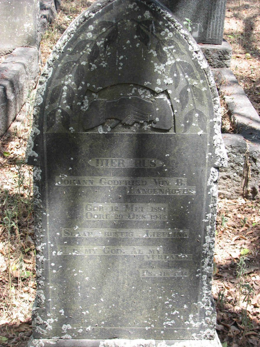 LANGENHOVEN Johann Godfried, Von B. 1884-1945