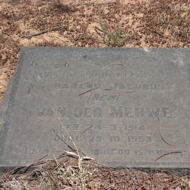MERWE Barend Jacobus, van der 1914-1953