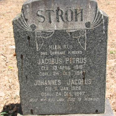STROH Jacobus Petrus 1916-1947 :: STROH Johannes Jacobus 1926-1947