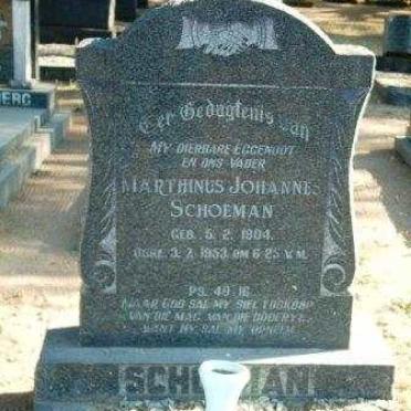 SCHOEMAN Marthinus Johannes 1904-1953