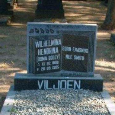 VILJOEN Wilhelmina Hendrina previously SMITH nee ERASMUS 1898-1985