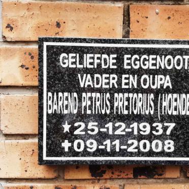 PRETORIUS Barend Petrus 1937-2008