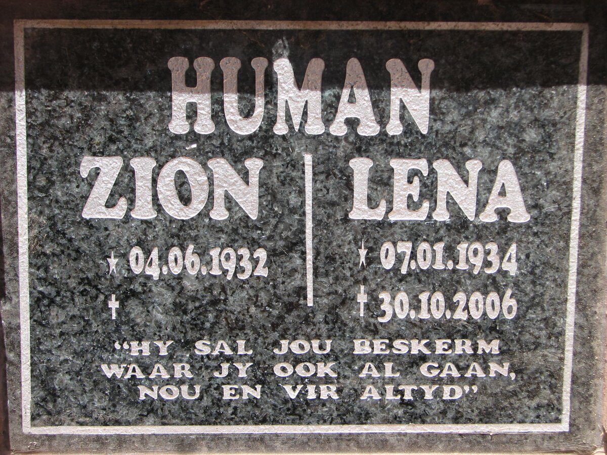 HUMAN Zion 1932- &amp; Lena 1934-2006