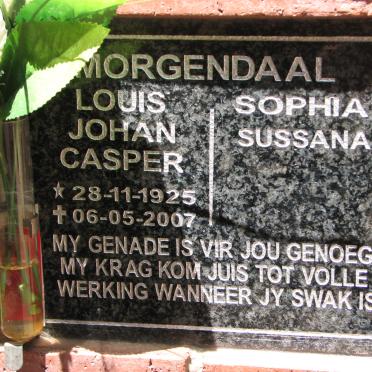 MORGENDAAL Louis Johan Capser 1925-2007 &amp; Sophia Sussana