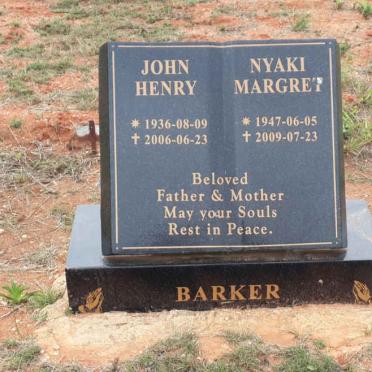 BARKER John Henry 1936-2006 &amp; Nyaki Margret 1947-2009