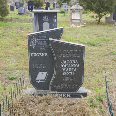 LOUBSER Eugene 1948-2008 &amp; Jacoba Johanna Maria 1943-2008