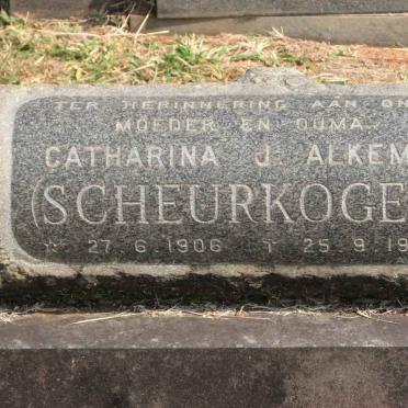 ALKEMA Catharina J. nee SCHEURKOGEL 1906-1978
