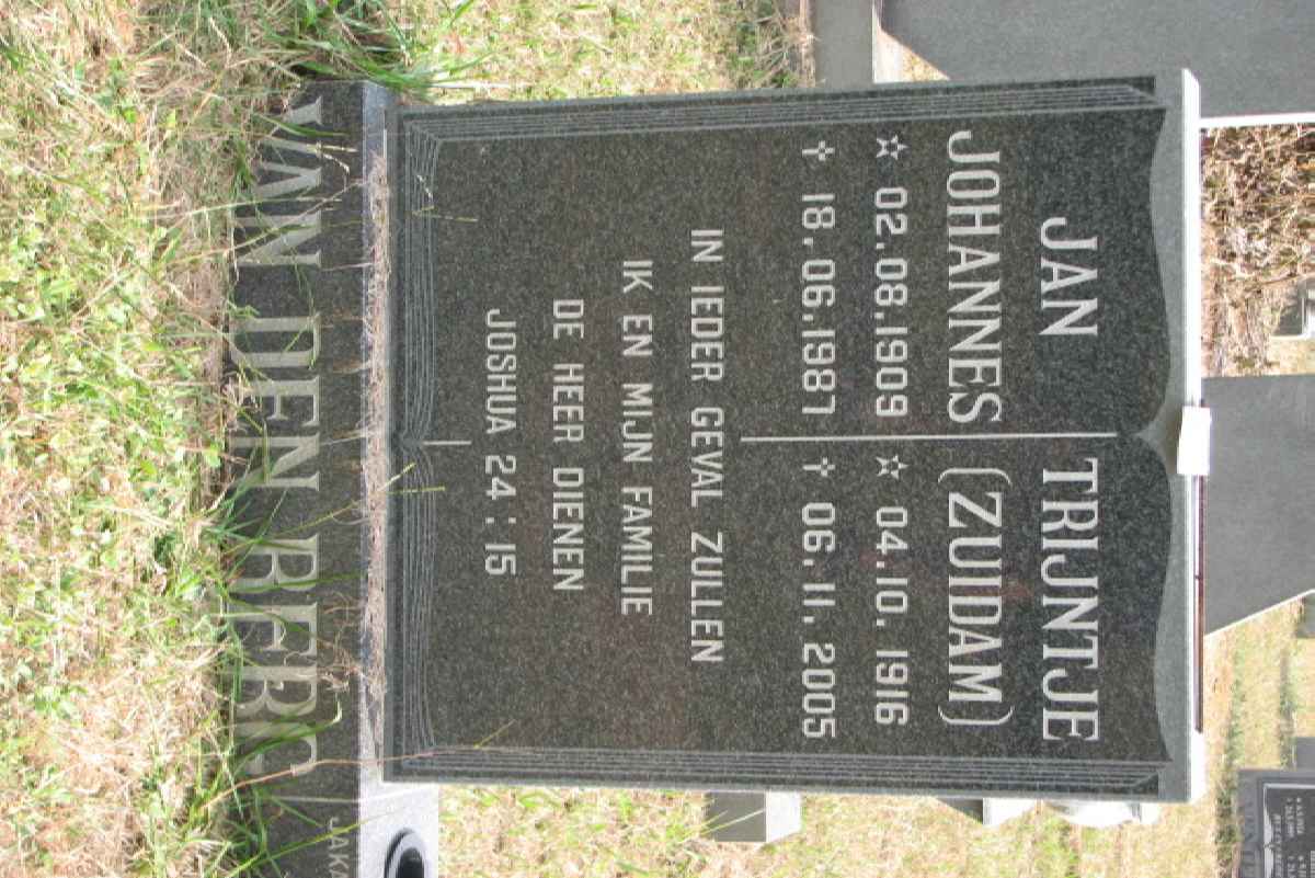 BERG Jan Johannes, van den 1909-1987 &amp; Trijntje ZUIDAM 1916-2005