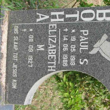 BOTHA Paul S. 1918-1986 &amp; Elizabeth M. 1927-