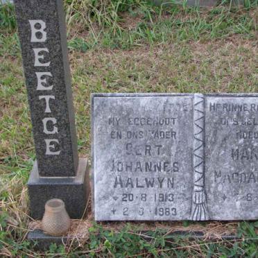 BEETGE Gert Johannes Aalwyn 1913-1983 &amp; Maria Magdalena 1920-