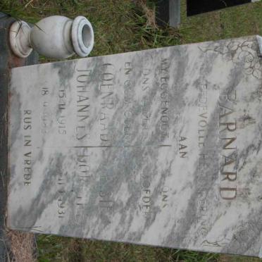 BARNARD Coenraad Johannes 1915-1983 &amp; Elsie Dorothea 1931-