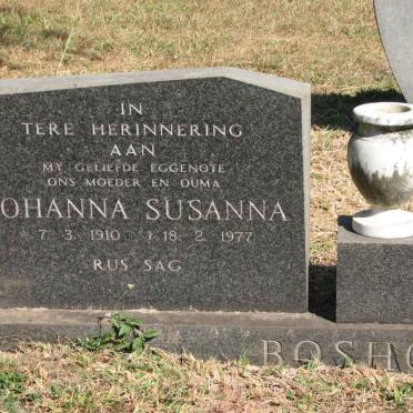 BOSHOFF Johanna Susanna 1910-1977