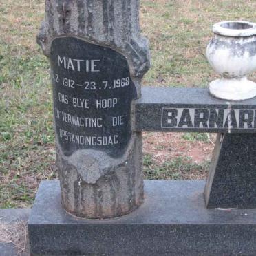 BARNARD Matie 1912-1968