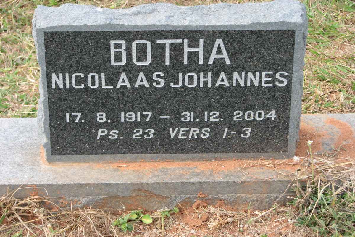 BOTHA Nicolaas Johannes 1917-2004