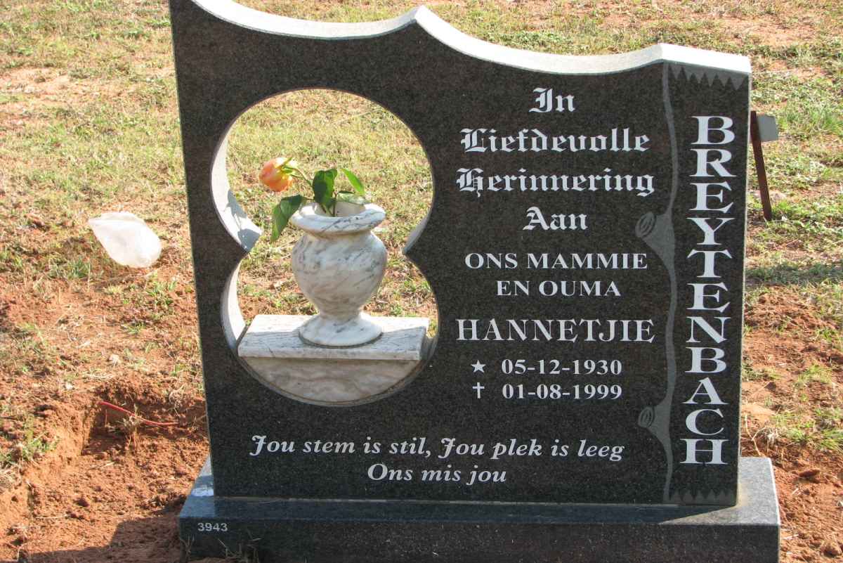 BREYTENBACH Hannetjie 1930-1999