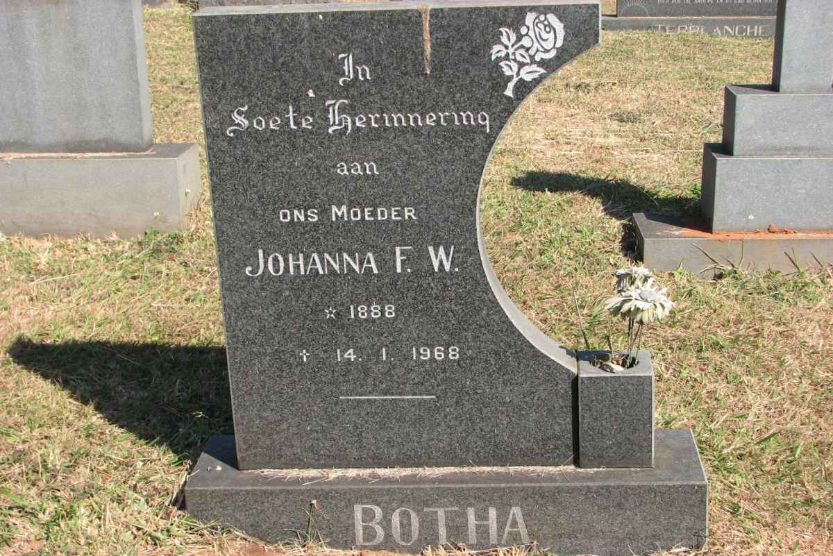 BOTHA Johanna F.W. 1888-1968