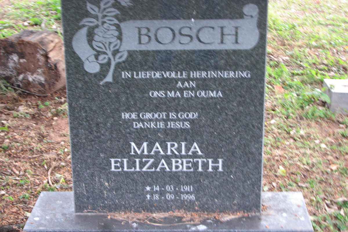 BOSCH Maria Elizabeth 1911-1996