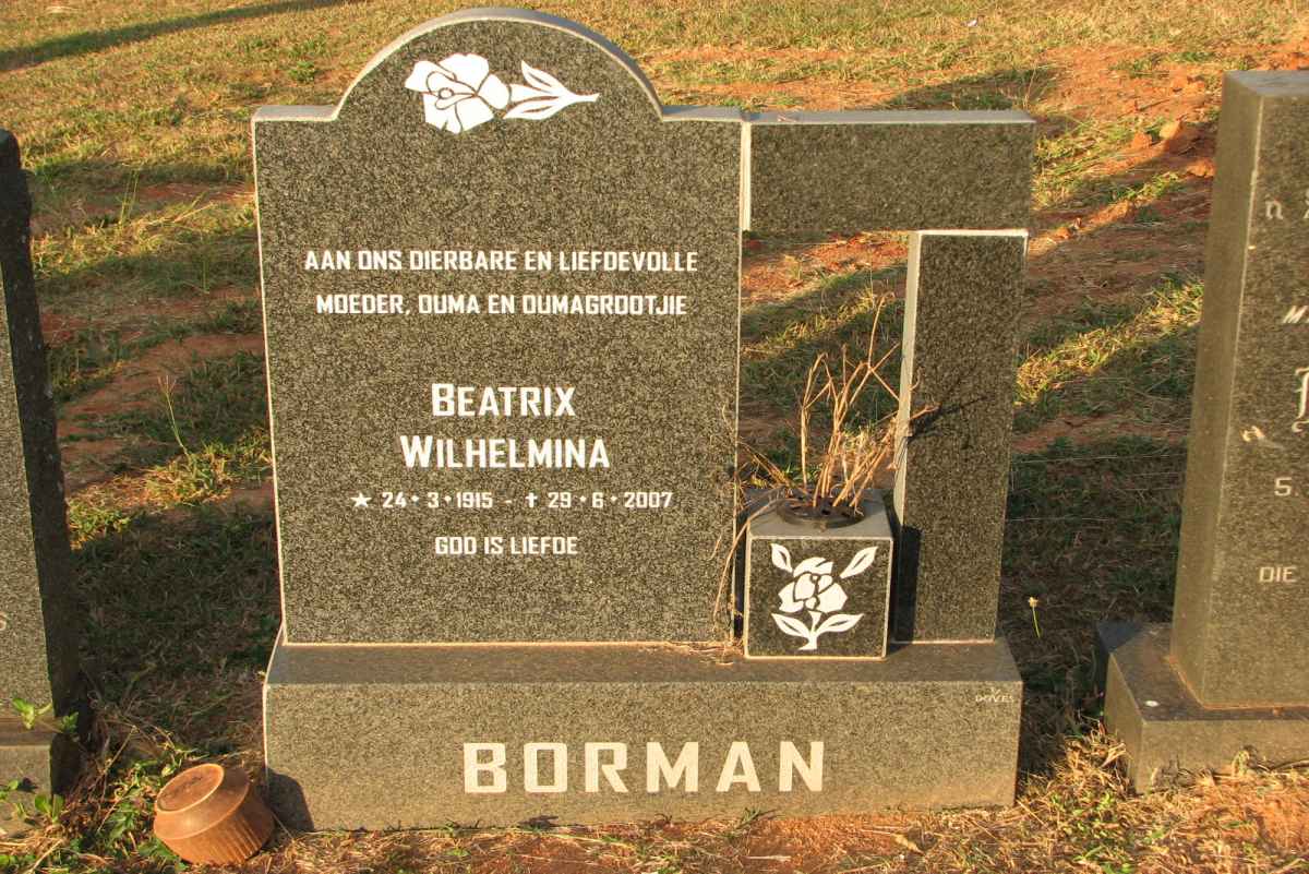 BORMAN Beatrix Wilhelmina 1915-2007