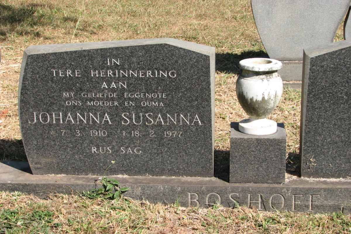 BOSHOFF Johanna Susanna 1910-1977