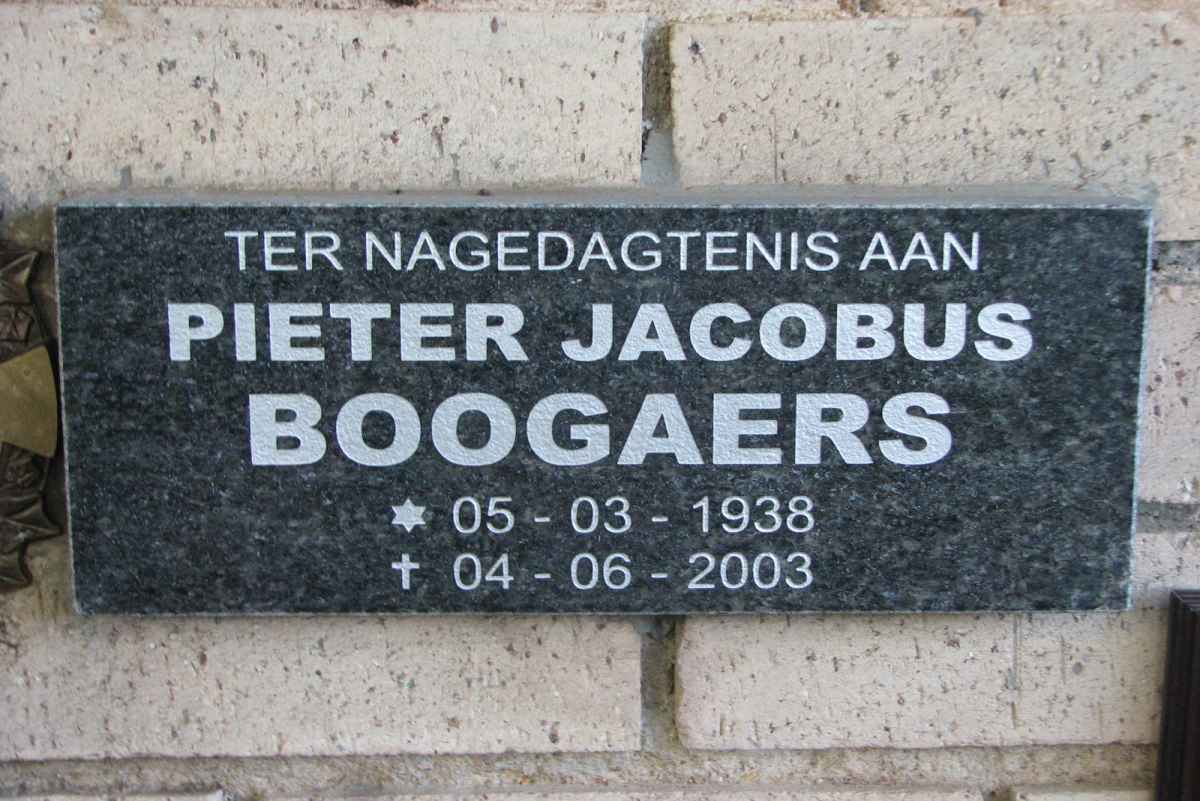 BOOGAERS Pieter Jacobus 1938-2003