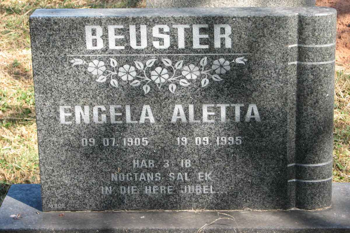 BEUSTER Engela Aletta 1905-1995