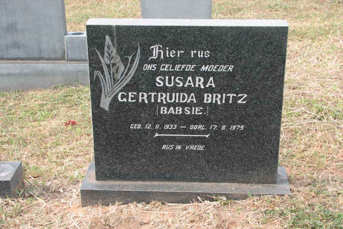 BRITZ Susara Gertruida 1933-1975