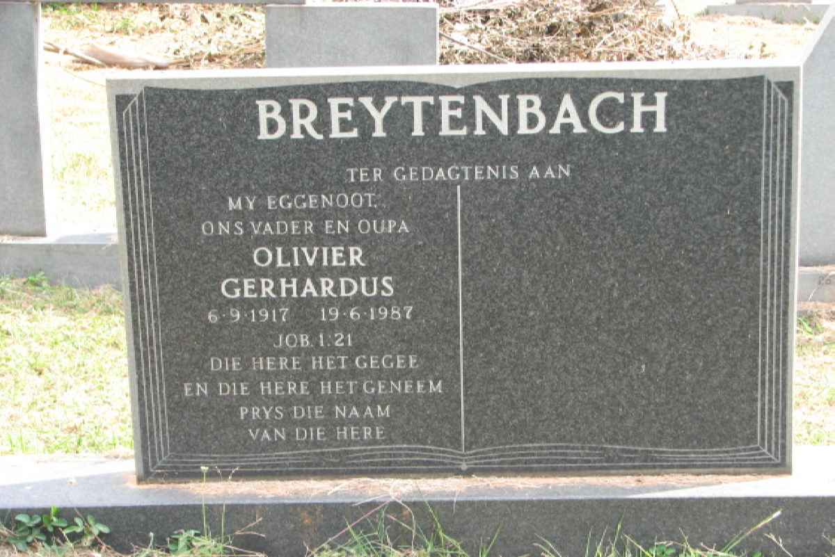 BREYTENBACH Olivier Gerhadus 1917-1987