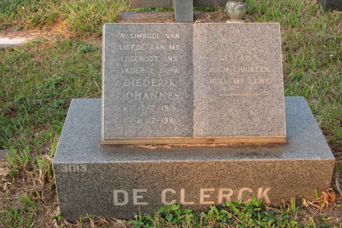 CLERCK Diederik Johannes, de 1918-1991