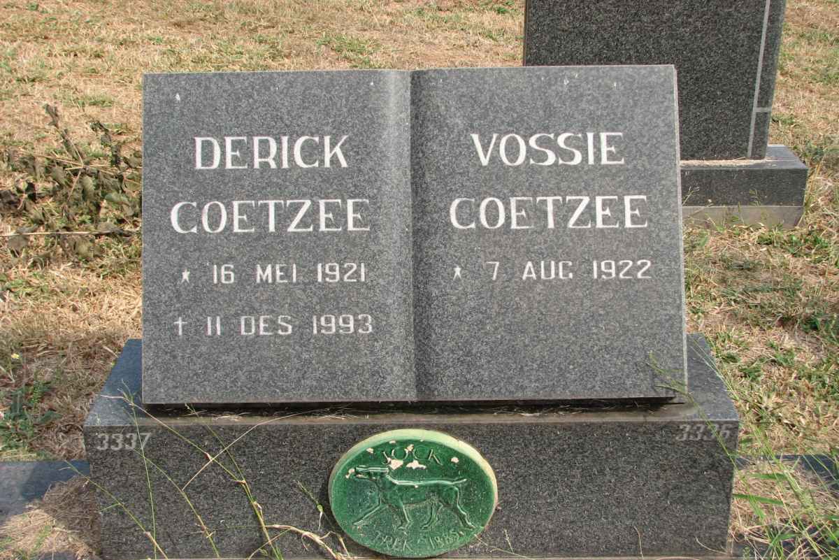 COETZEE Derick 1921-1993 &amp; Vossie 1922-