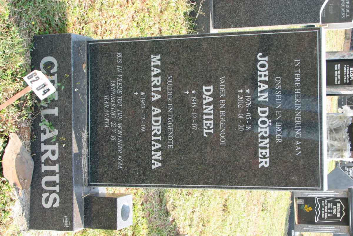 CELLARIUS Daniel 1945- &amp; Maria Adriana 1947- :: CELLARIUS Johan Dörner 1976-2002