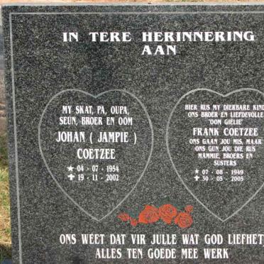 COETZEE Frank 1949-2005 :: COETZEE Johan 1954-2002