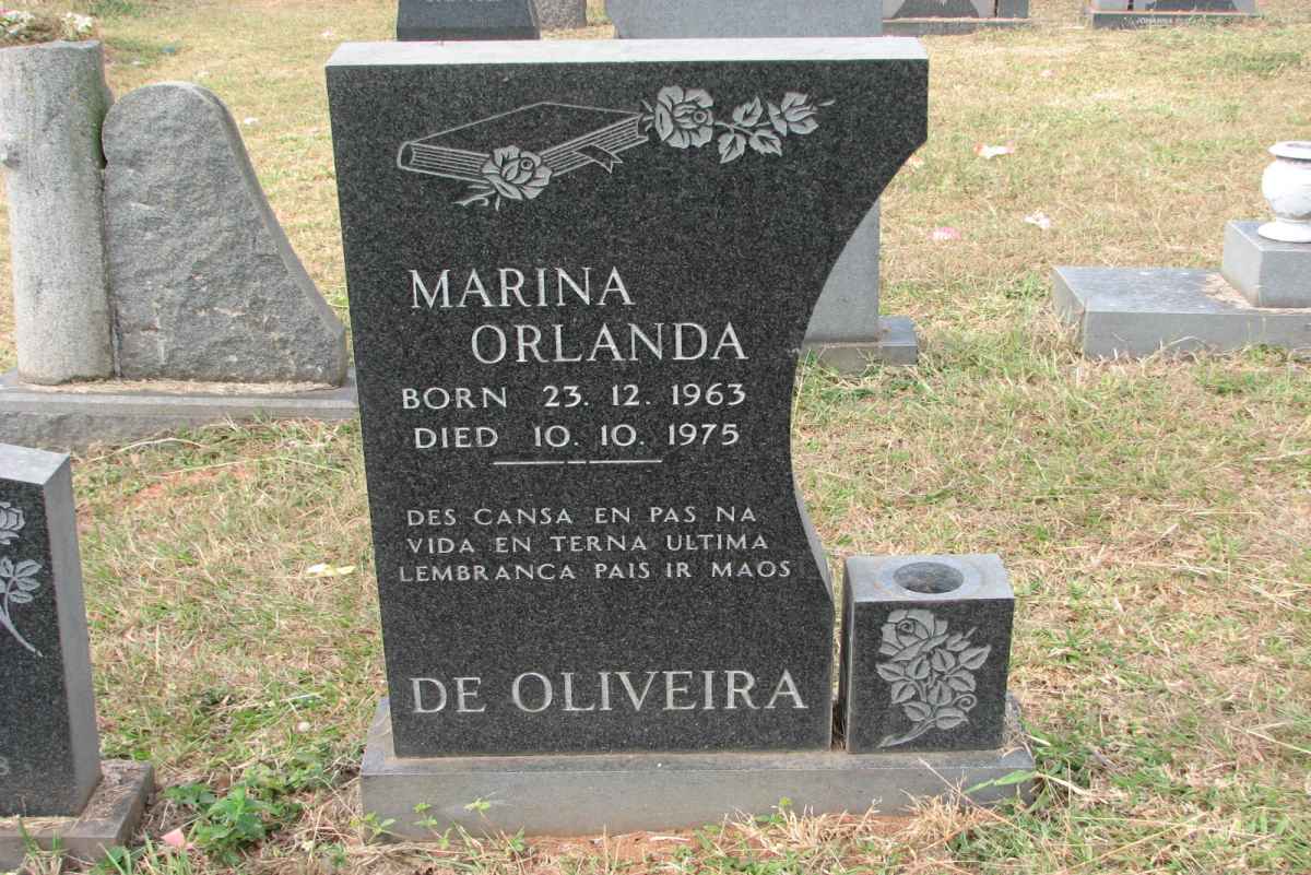 DE OLIVEIRA Marina Orlanda 1963-1975