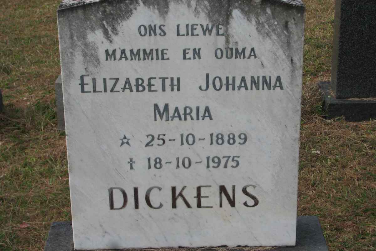 DICKENS Elizabeth Johanna Maria 1889-1975