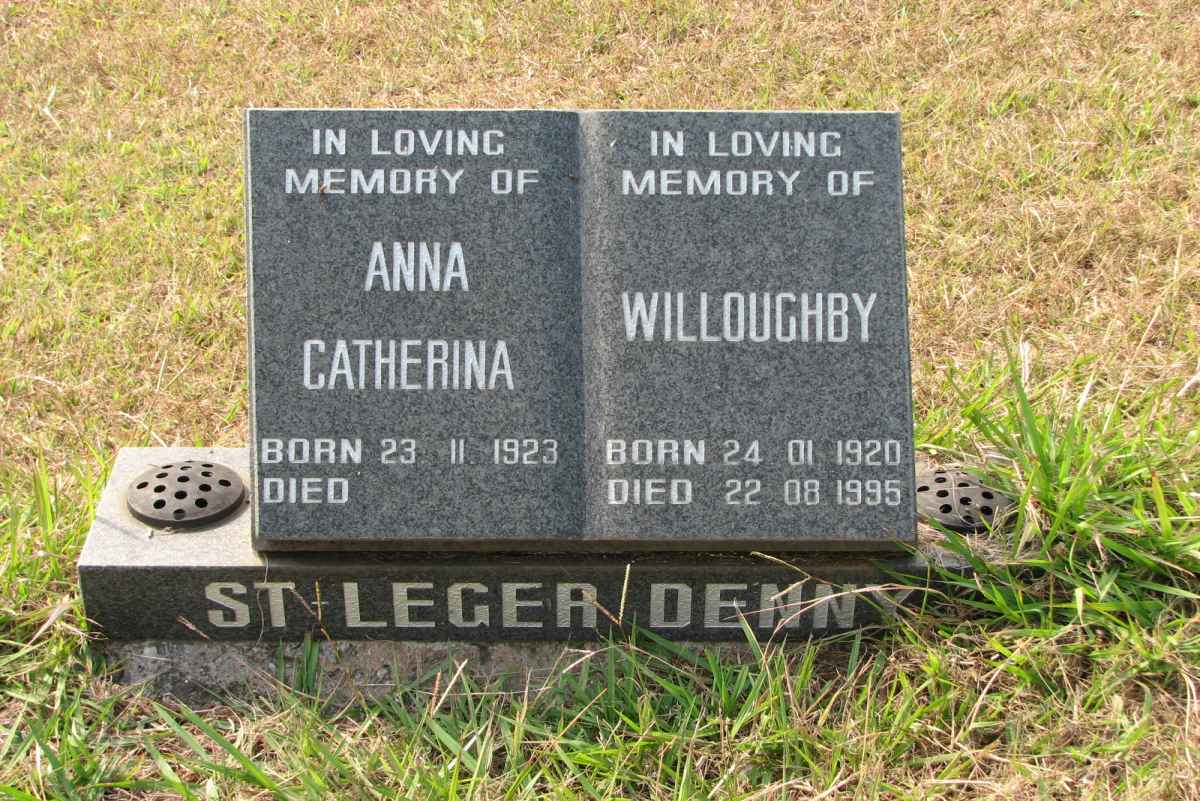 DENNY Willoughby, St. Leger 1920-1995 &amp; Anna Catherina 1923-