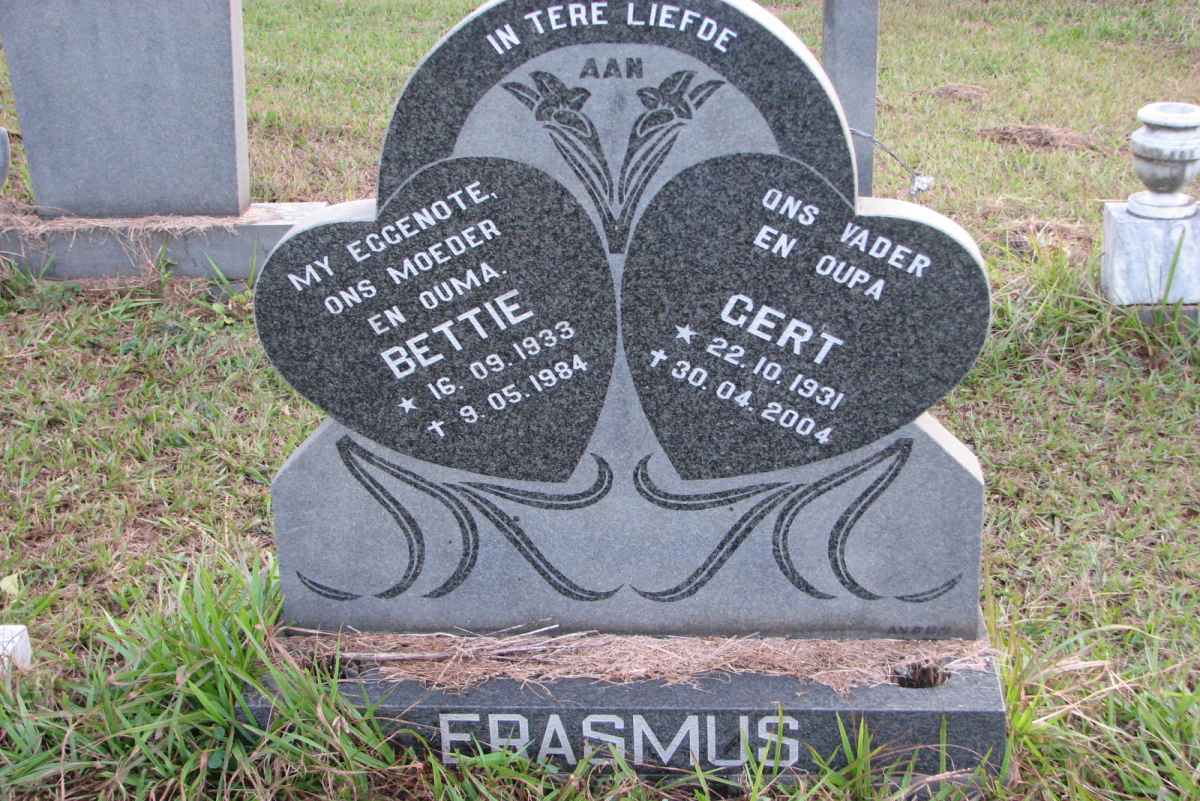 ERASMUS Gert 1931-2004 &amp; Bettie 1933-1984