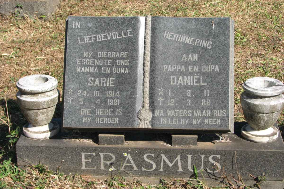 ERASMUS Daniël 1911-1988 &amp; Sarie 1914-1981