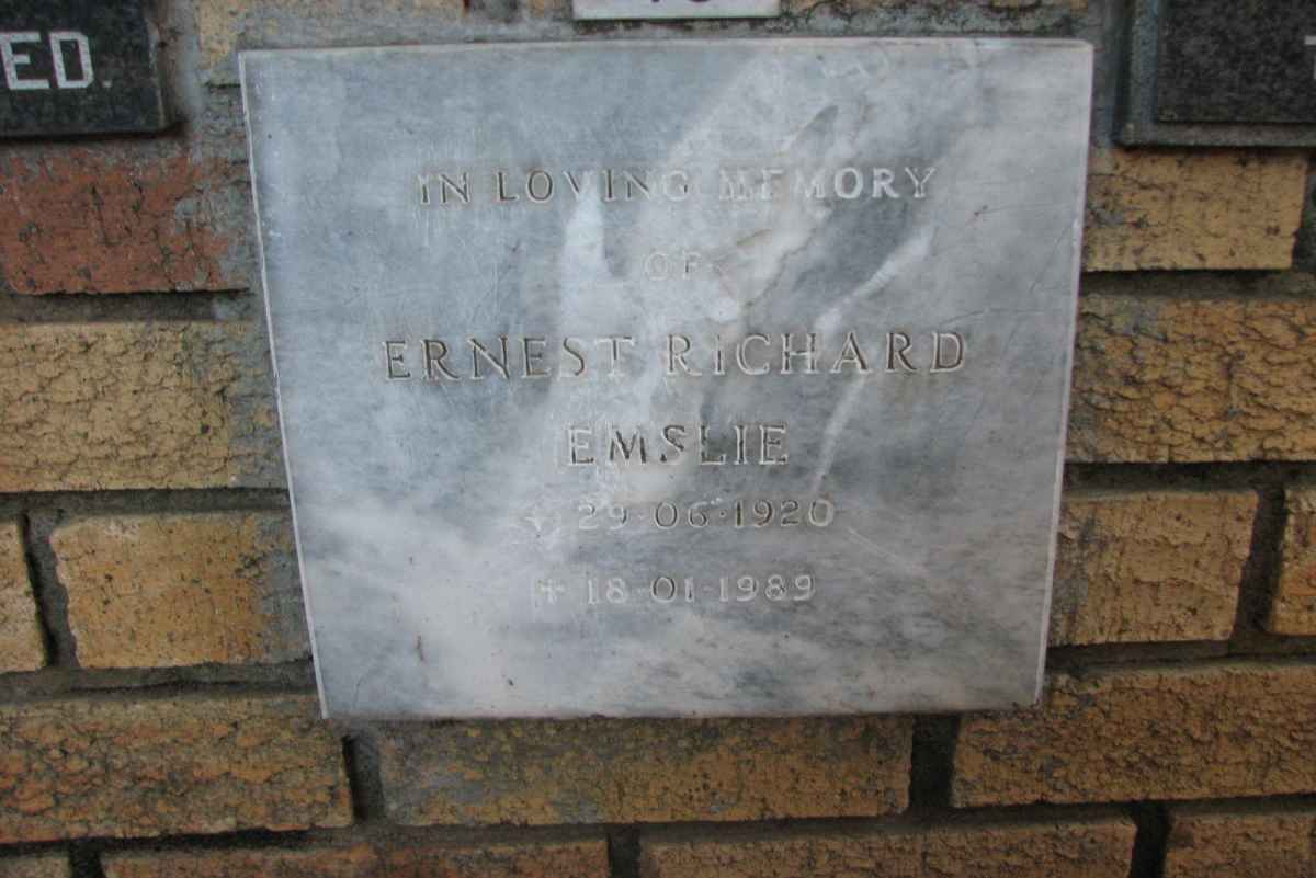 EMSLIE Ernest Richard 1920-1989