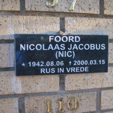 FOORD Nicolaas Jacobus 1942-2000