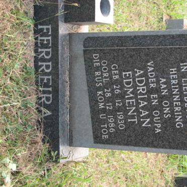 FERREIRA Adriaan Edment 1930-1986