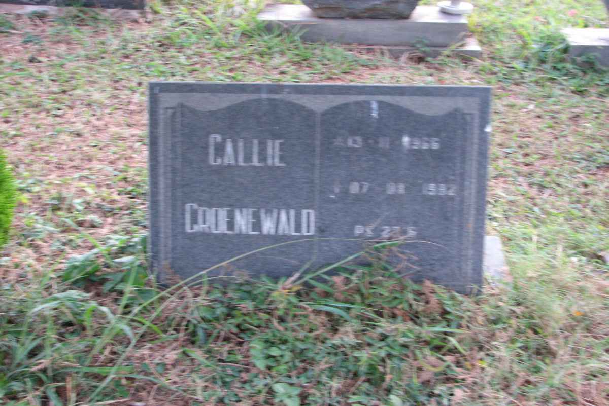 GROENEWALD Callie 1966-1992