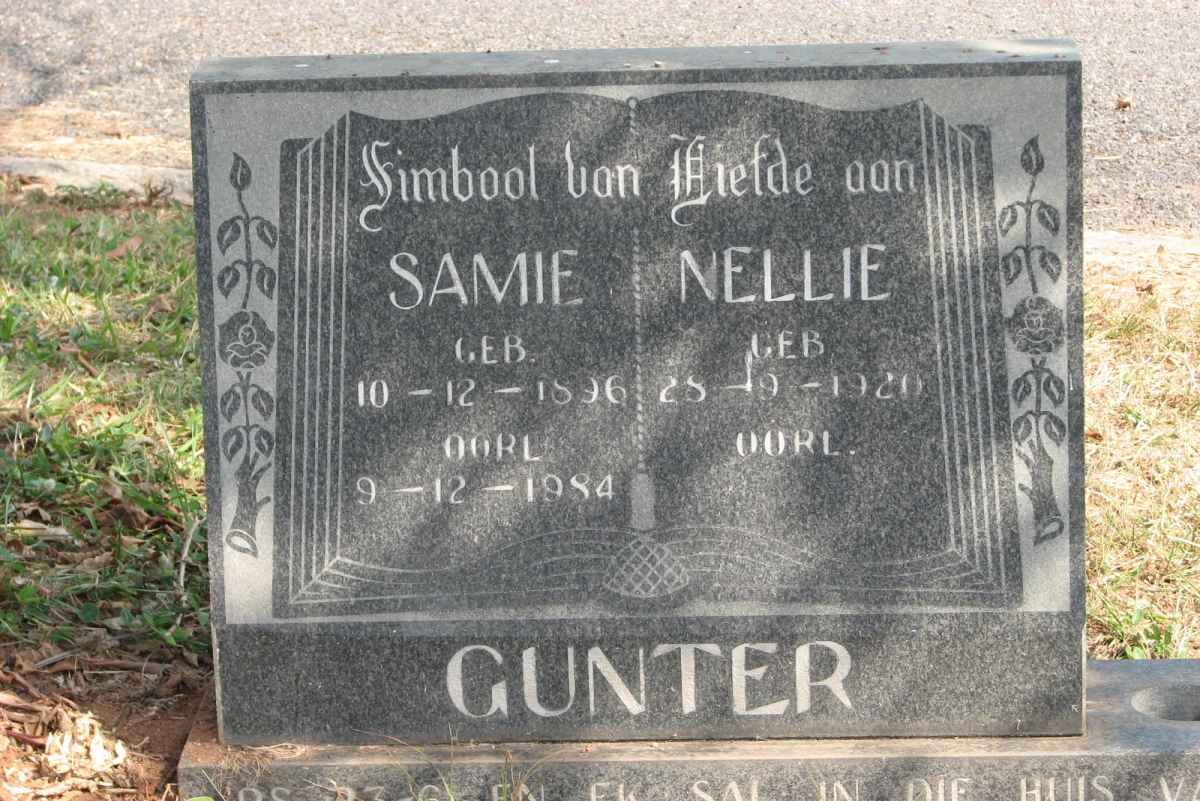 GUNTER Samie 1896-1984 &amp; Nellie 1920-