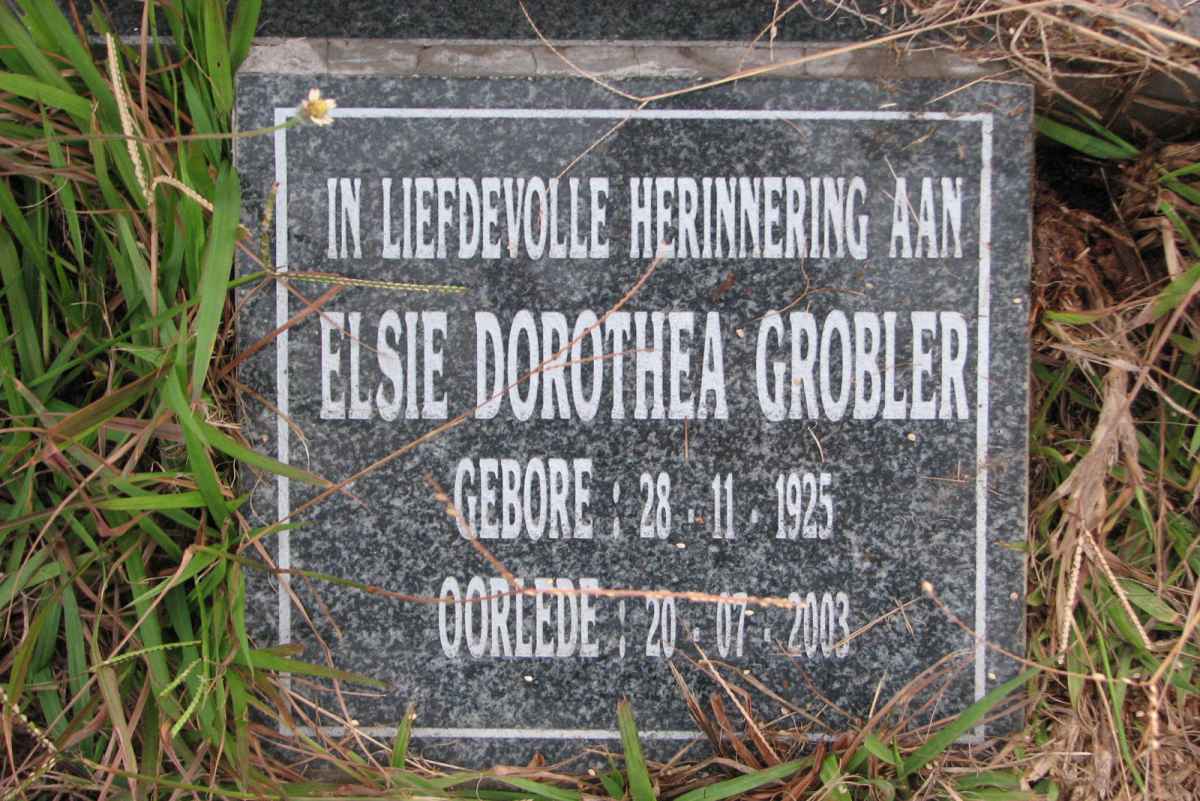 GROBLER Elsie Dorothea 1925-2003