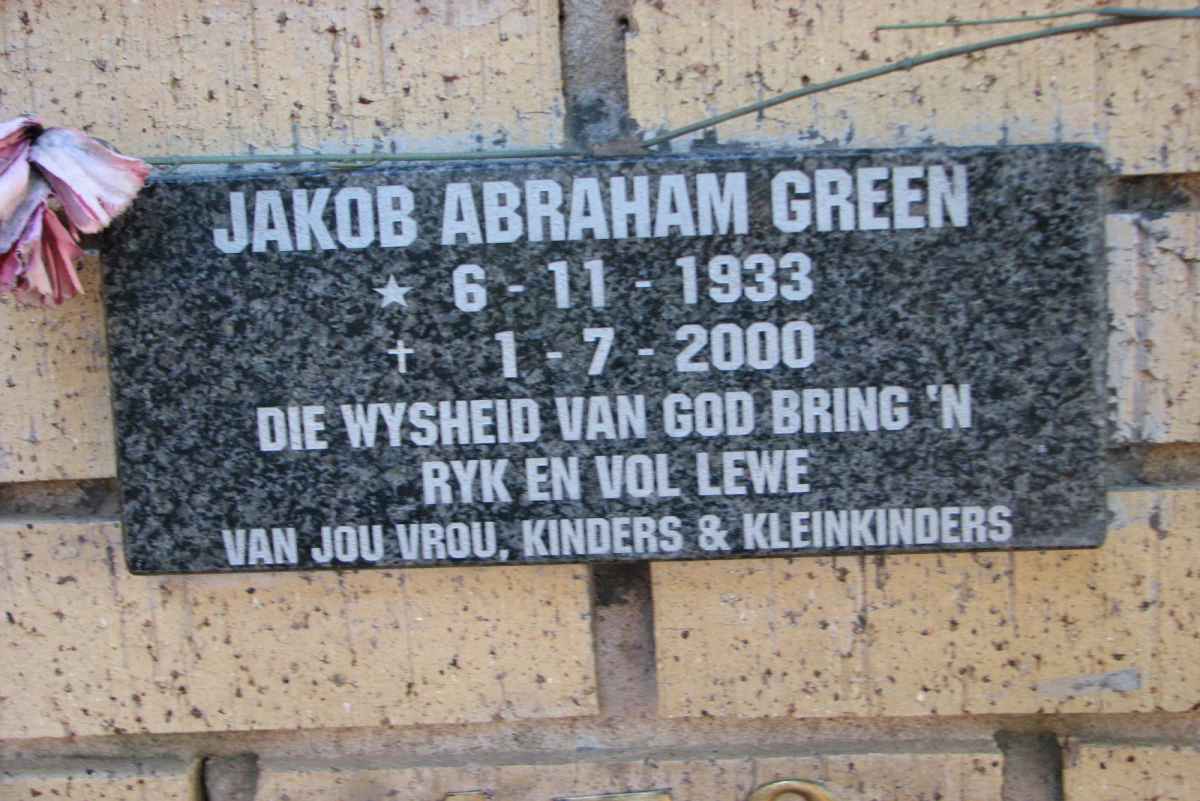 GREEN Jakob Abraham 1933-2000