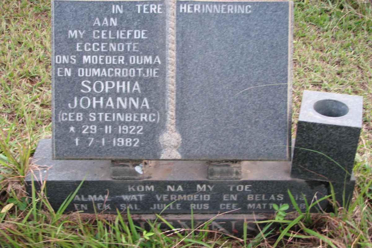 HEYNS Sophia Johanna nee STEINBERG 1922-1982
