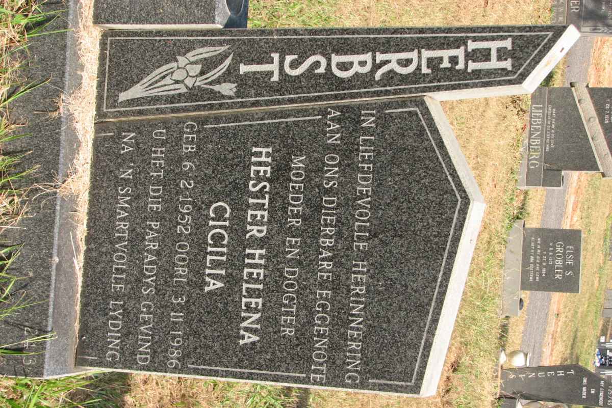 HERBST Hester Helena Cicilia 1952-1986