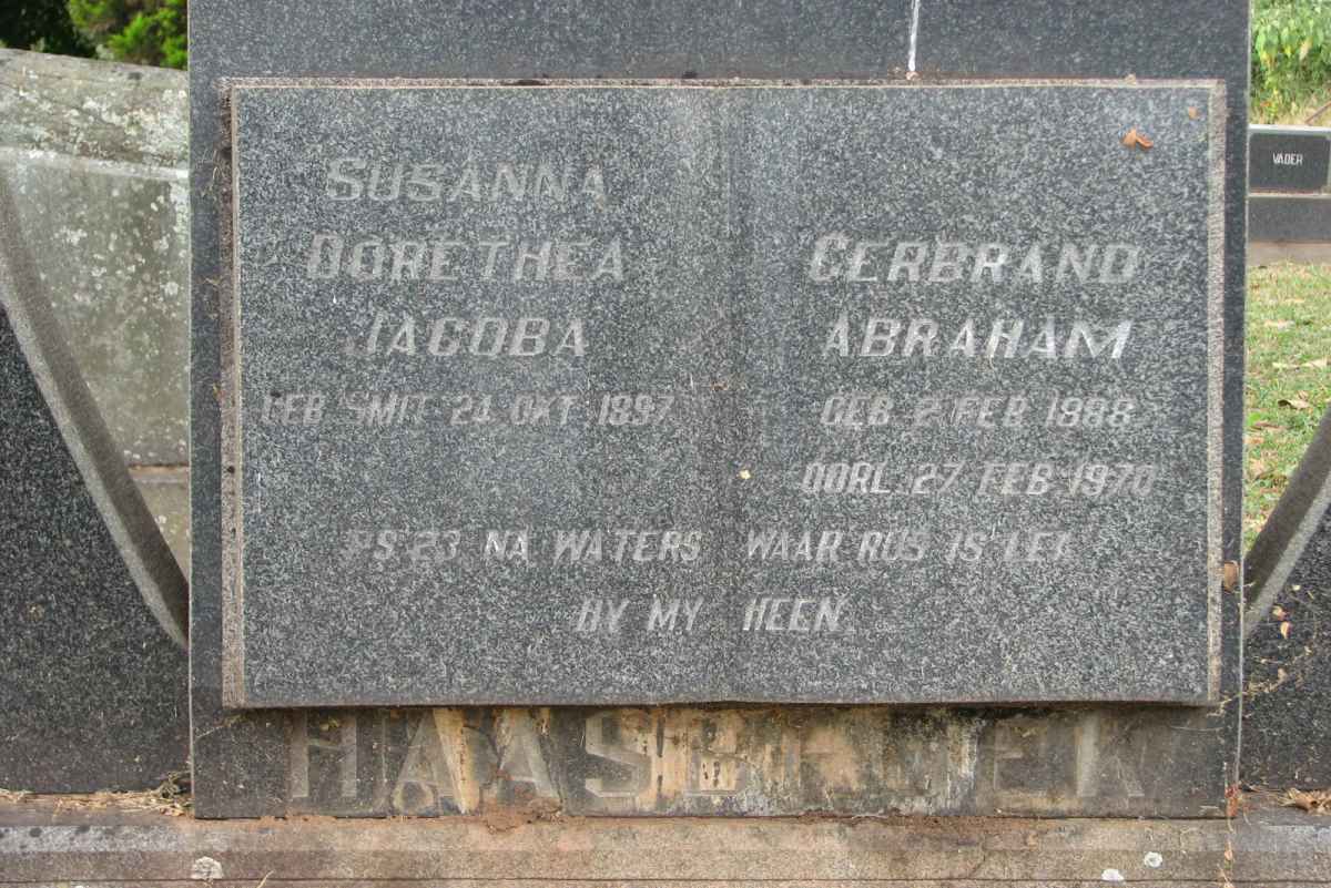 HAASBROEK Gerbrand Abraham 1888-1970 &amp; Susanna Dorethea Jacoba SMIT 1897-