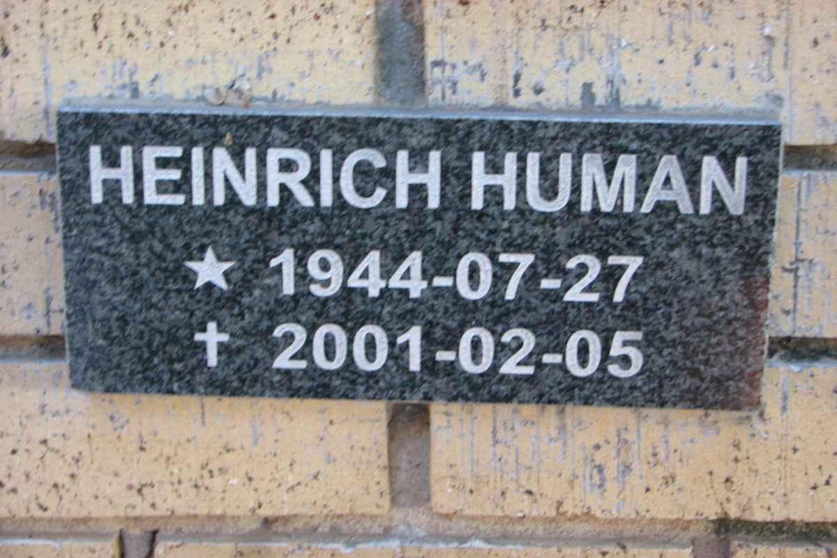 HUMAN Heinrich 1944-2001