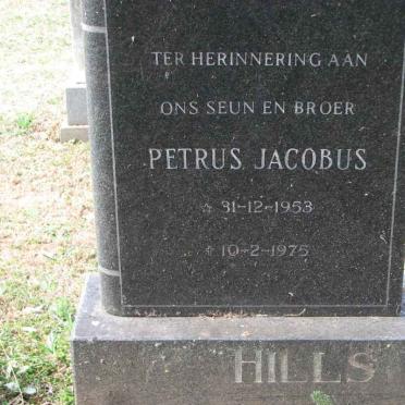 HILLS Petrus Jacobus 1953-1975
