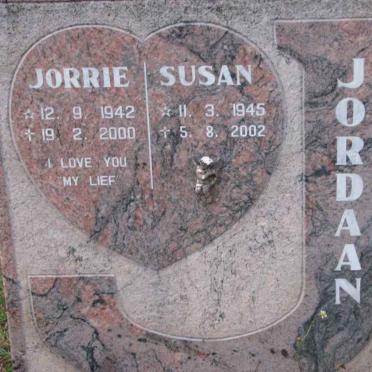JORDAAN Jorrie 1942-2000 &amp; Susan 1945-2002