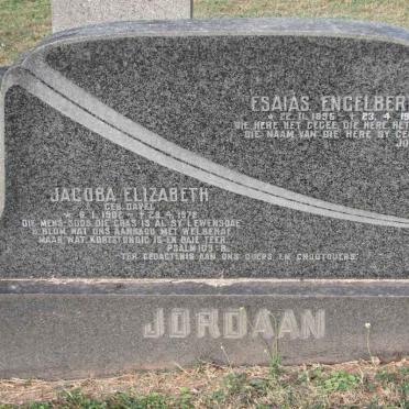 JORDAAN Esaias Engelbertus 1895-1978 &amp; Jacoba Elizabeth DAVEL 1902-1972